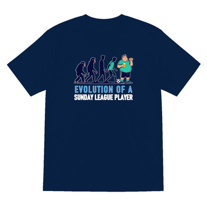 Evolution Of A Sunday League Player Funny Sunday League Football T-Shirt & Sweatshirt T-Shirt in Navy