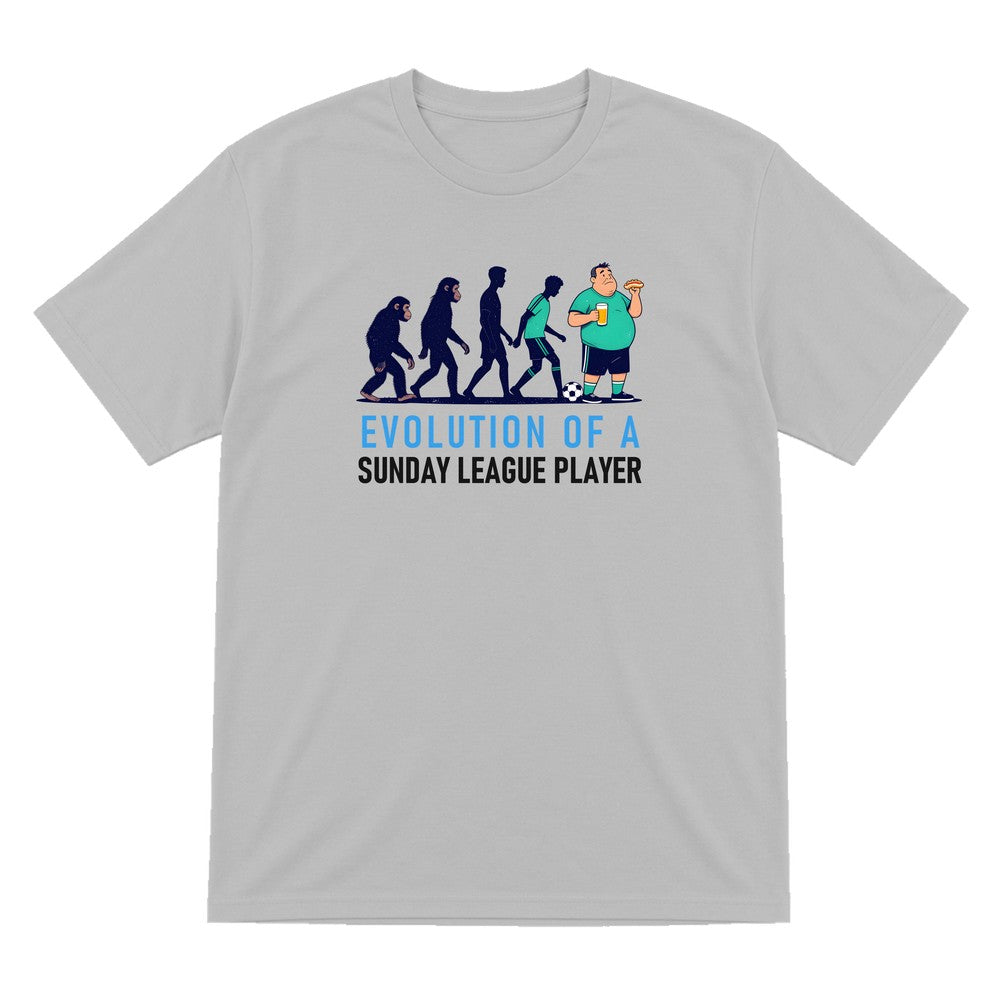 Evolution Of A Sunday League Player Funny Sunday League Football T-Shirt & Sweatshirt T-Shirt in Sport Grey