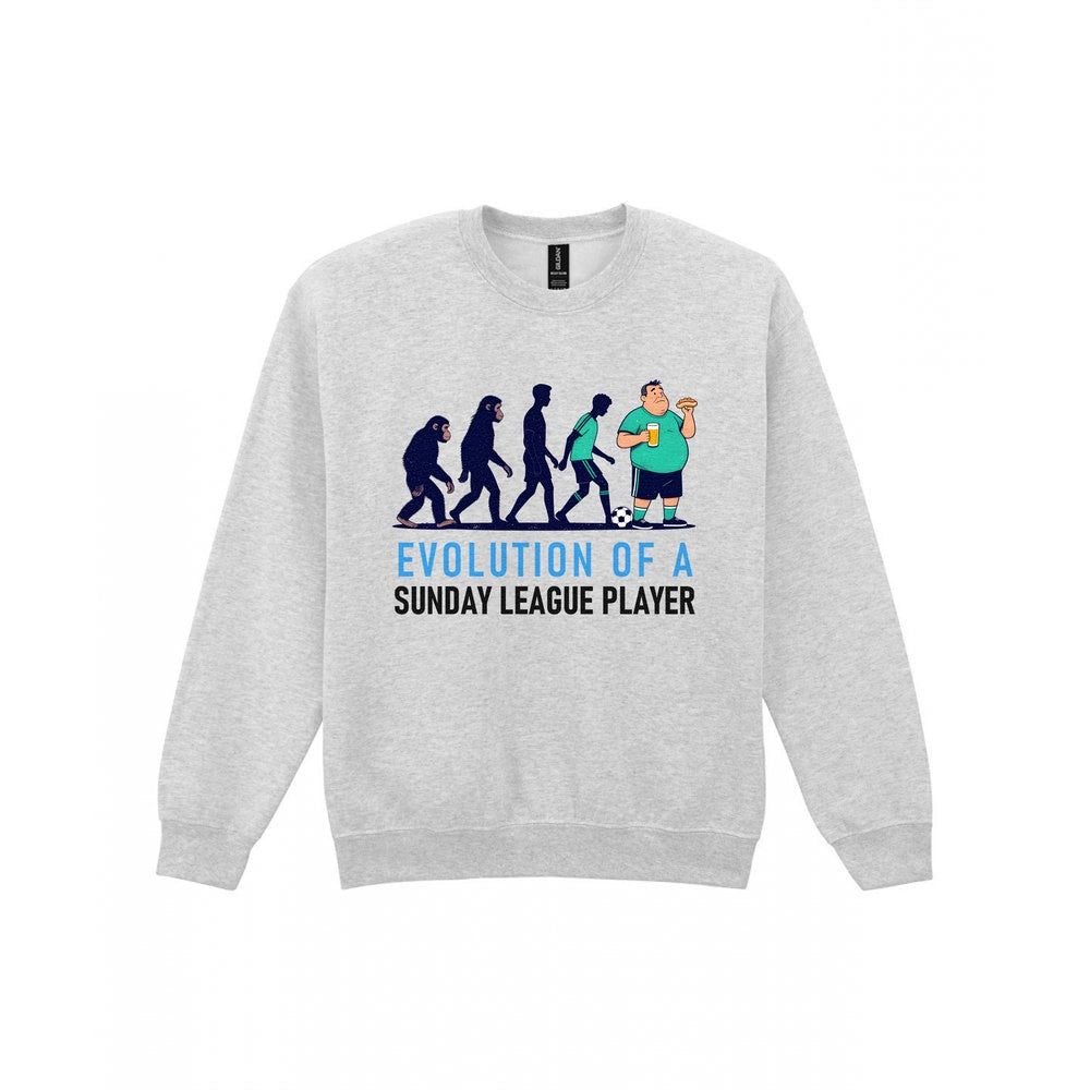 Evolution Of A Sunday League Player Funny Sunday League Football T-Shirt & Sweatshirt Sweatshirt in Sport Grey