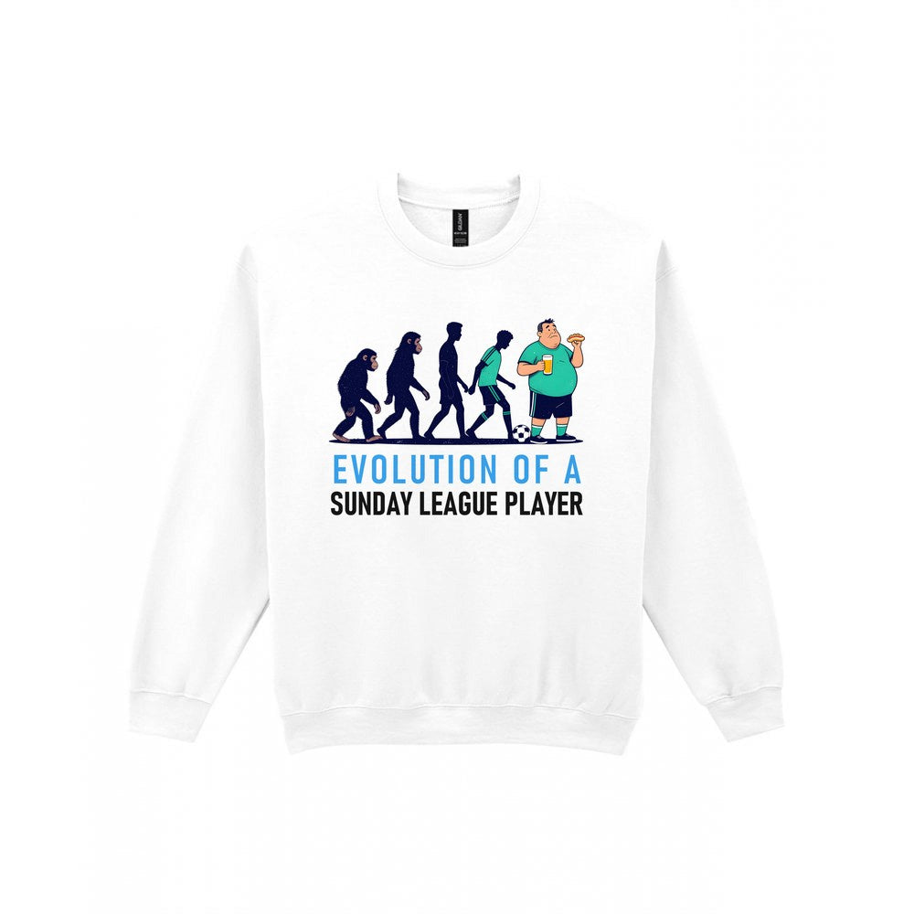 Evolution Of A Sunday League Player Funny Sunday League Football T-Shirt & Sweatshirt Sweatshirt in White