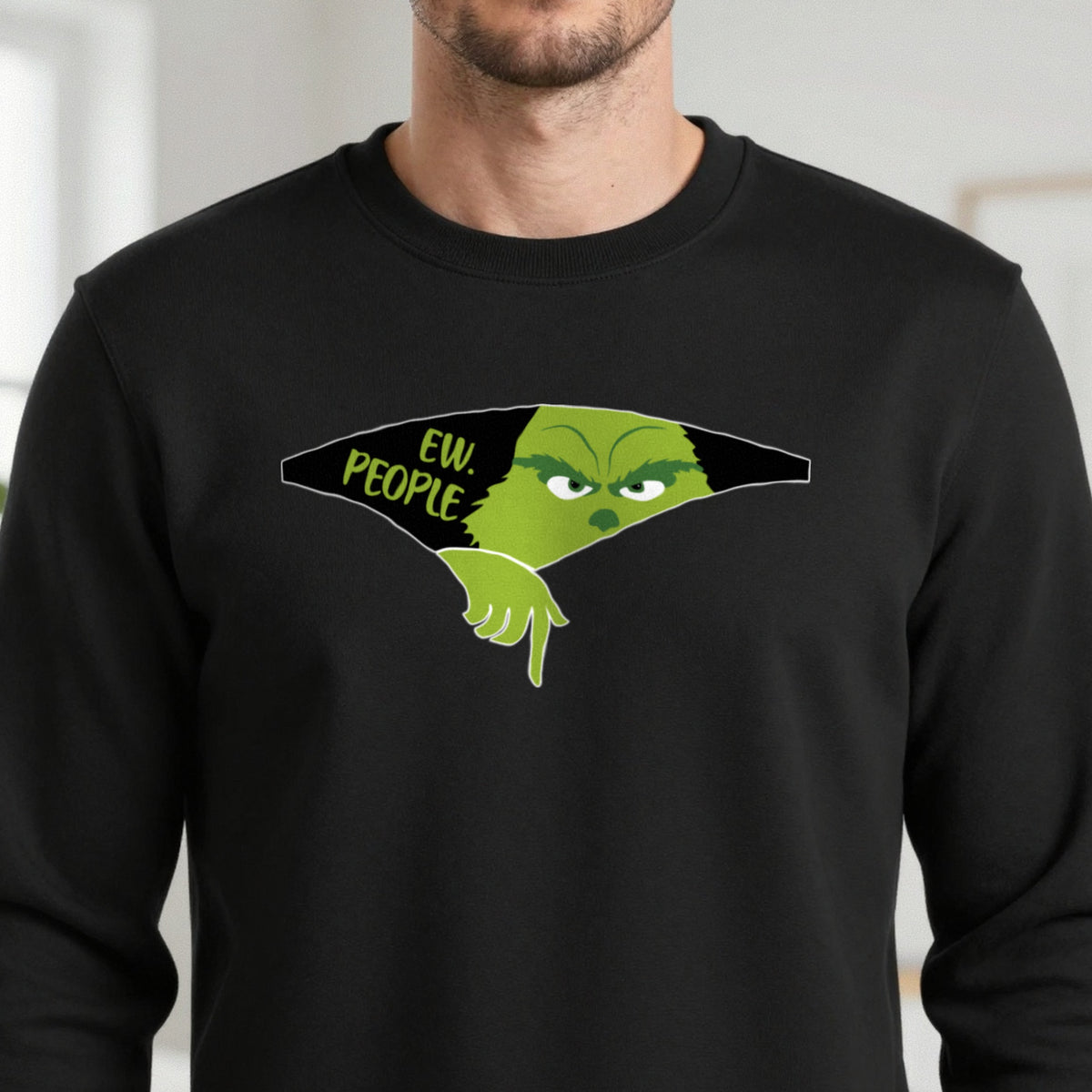 Ew People Grumpy Christmas T-Shirt & Sweatshirt close-up