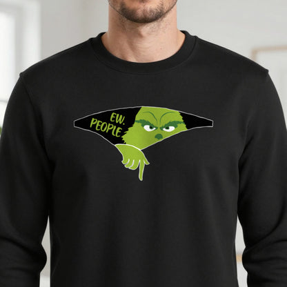 Ew People Grumpy Christmas T-Shirt & Sweatshirt close-up