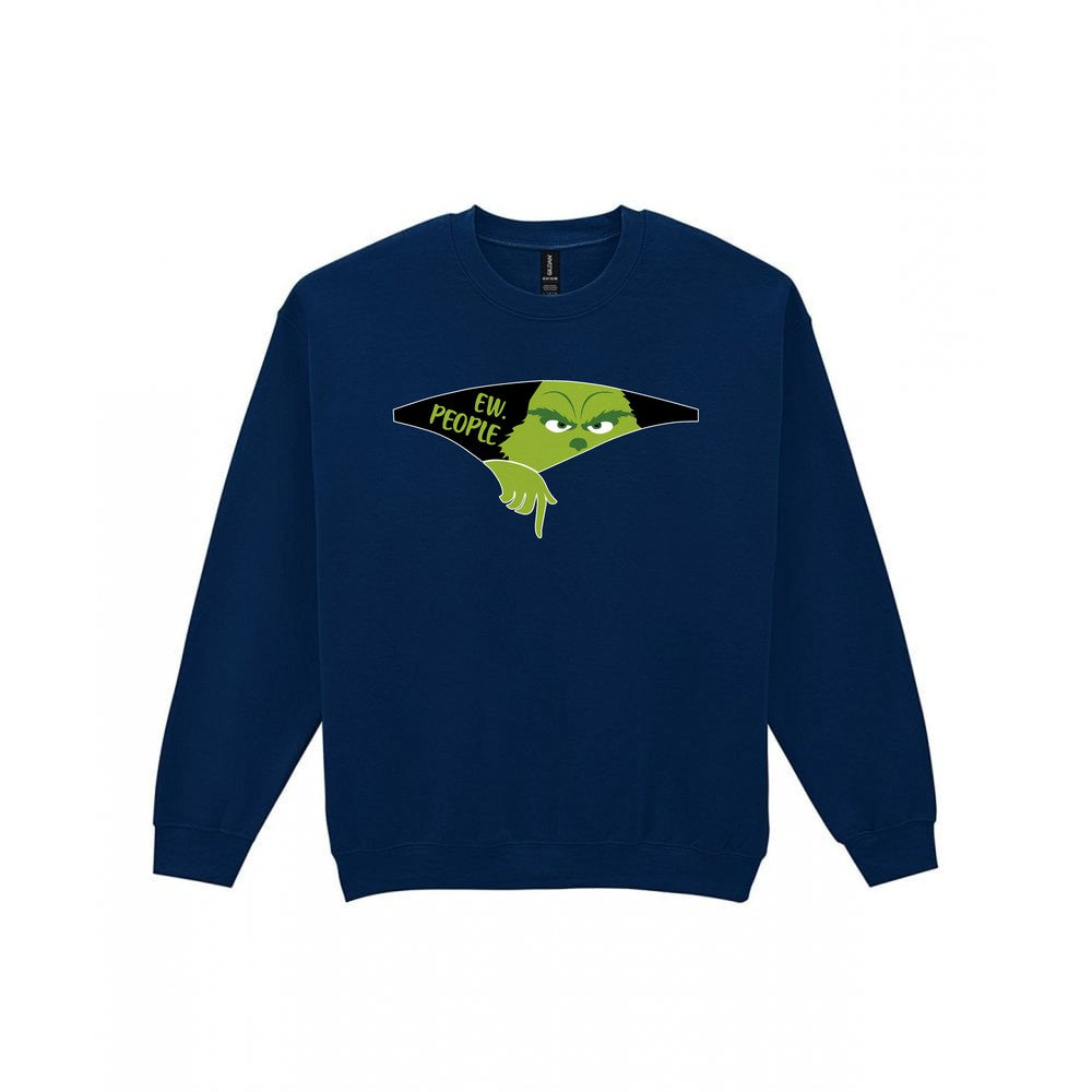 Ew People Grumpy Christmas T-Shirt & Sweatshirt Sweatshirt in Navy
