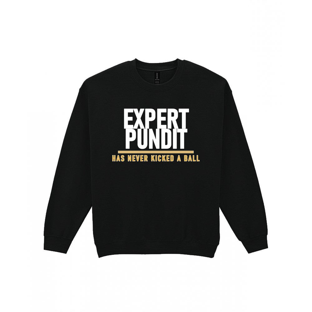 Expert Pundit Has Never Kicked A Ball Funny Football T-Shirt & Sweatshirt Sweatshirt in Black