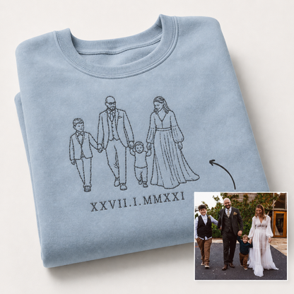 Personalised Photo Outline Embroidered Sweatshirt | From Your Photo