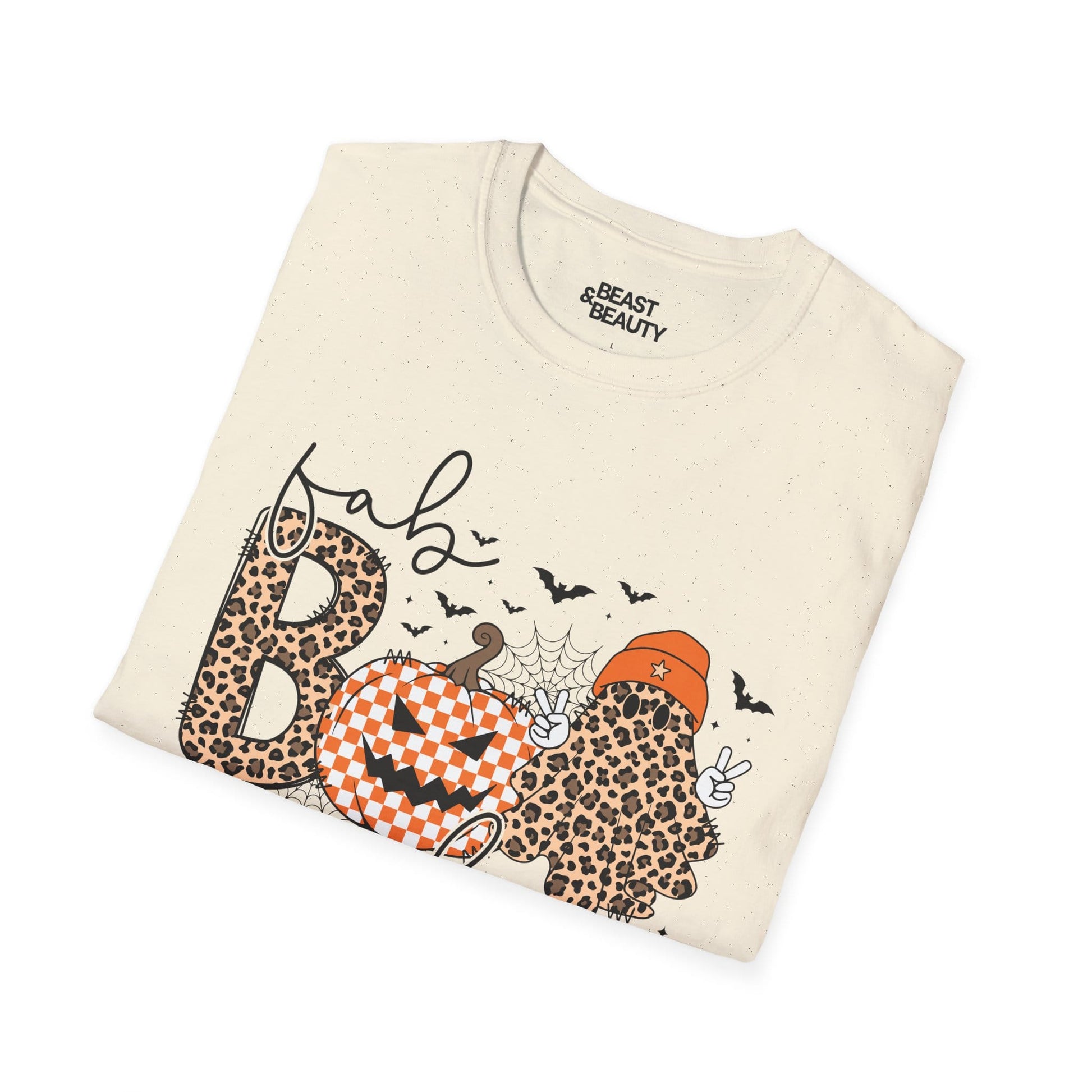 fab boo lous halloween ghost t-shirt available in multiple colours for spooky season wear