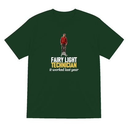Fairy Light Technician It Worked Last Year Funny Christmas Jumper & T-Shirt T-Shirt in Forest Green