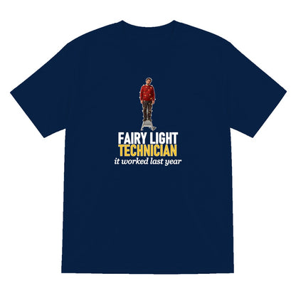 Fairy Light Technician It Worked Last Year Funny Christmas Jumper & T-Shirt T-Shirt in Navy