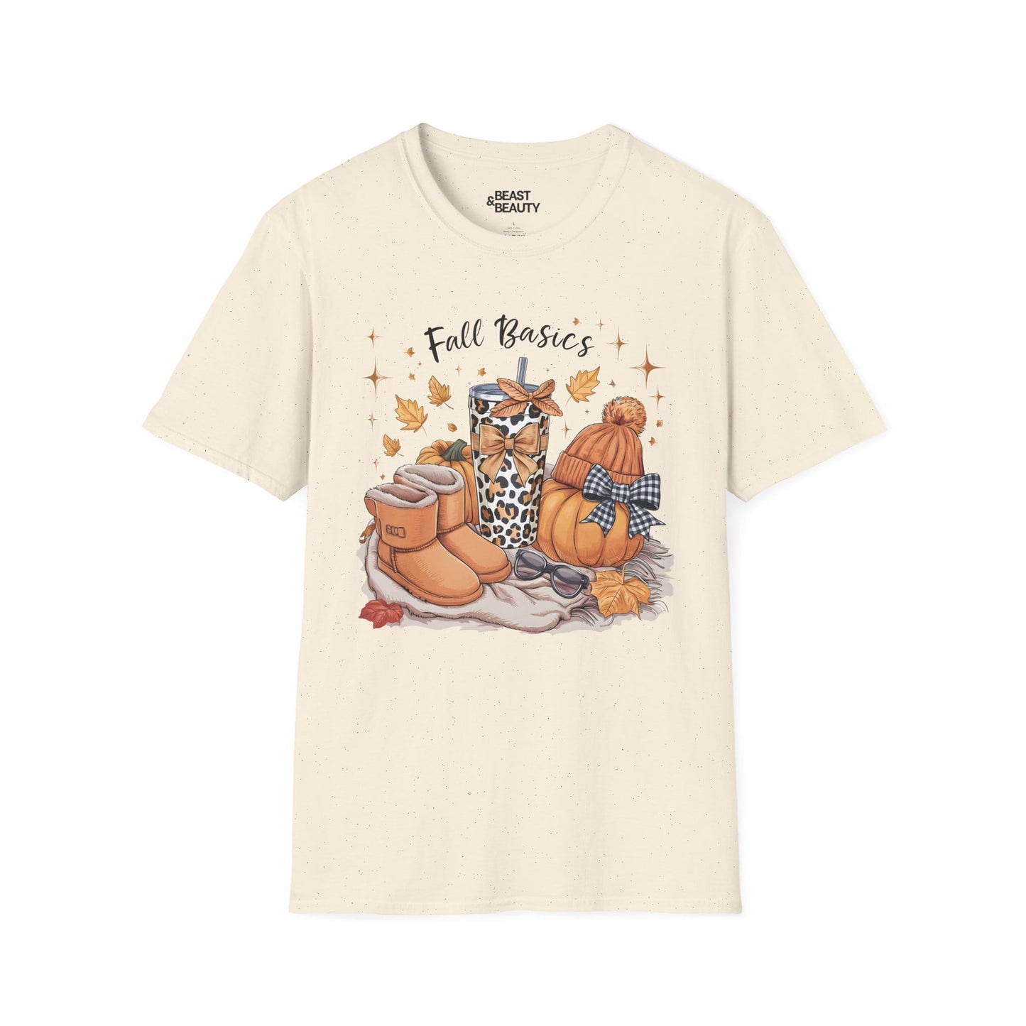 natural t-shirt with fall basics cozy autumn design for women