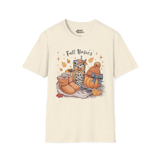 natural t-shirt with fall basics cozy autumn design for women