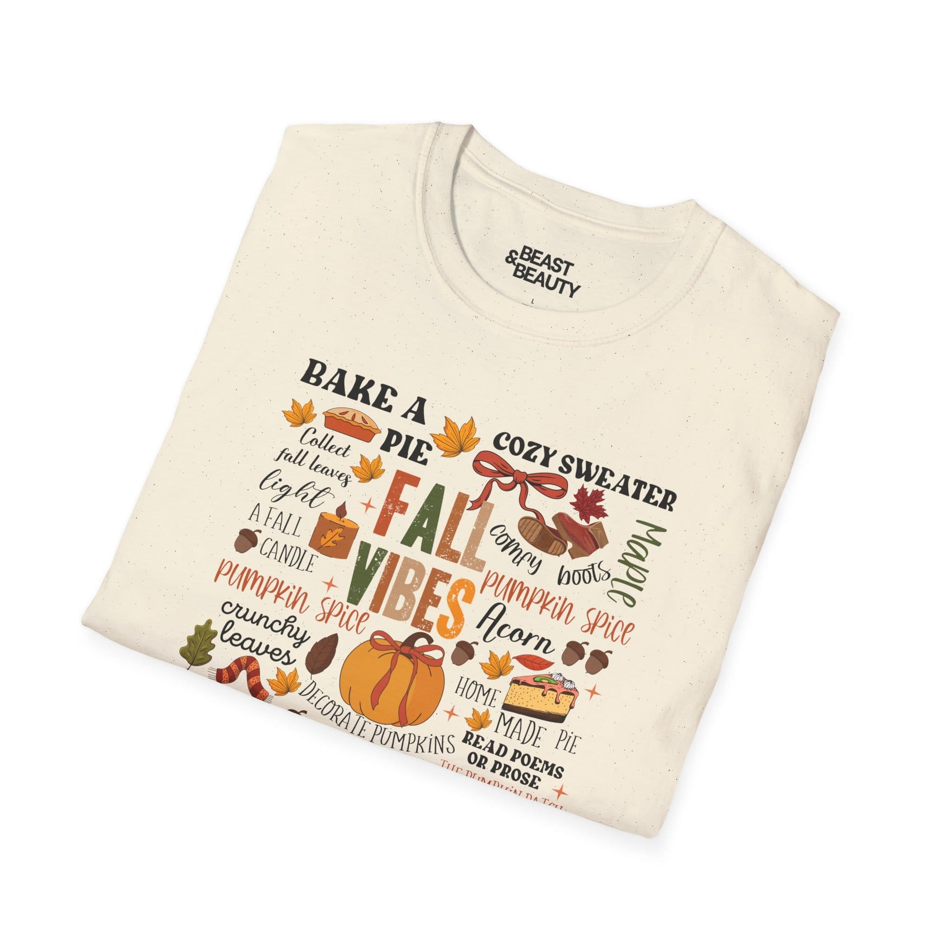 fall vibes aesthetic t-shirt worn lifestyle styling
