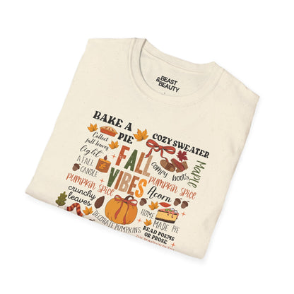 fall vibes aesthetic t-shirt worn lifestyle styling