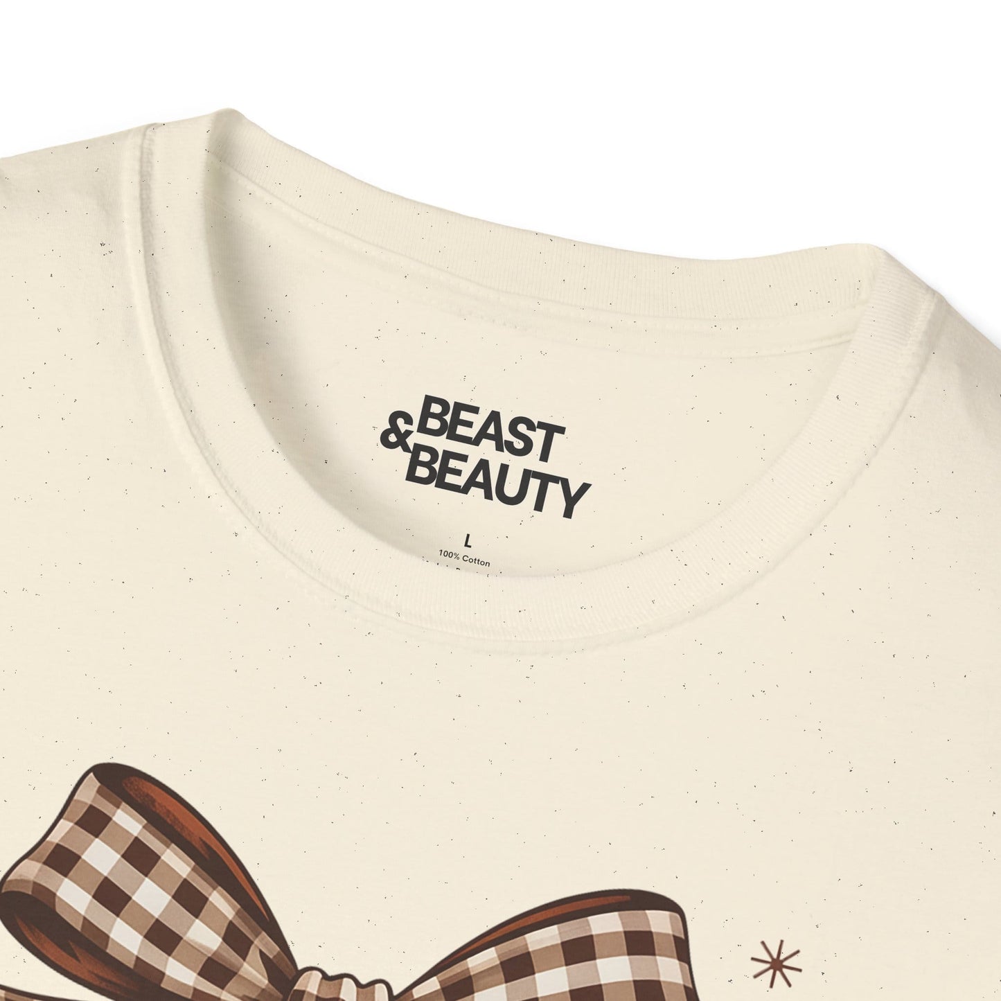 fall vibes bow t-shirt detail view