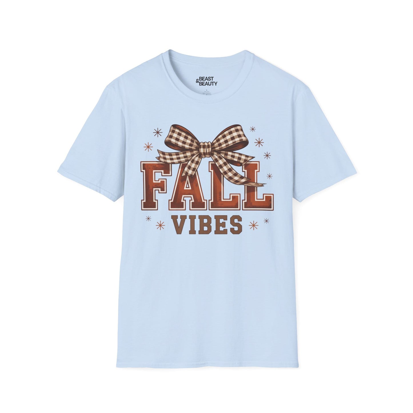 light blue t-shirt with bow graphic autumn coquette gift