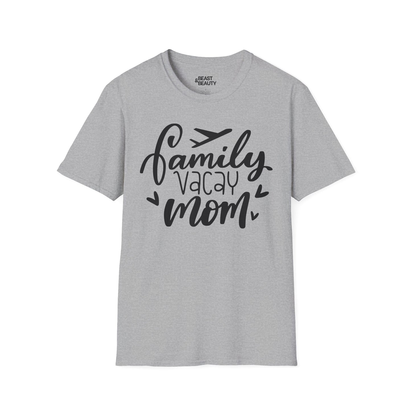 natural t-shirt with family holiday mum vacation design