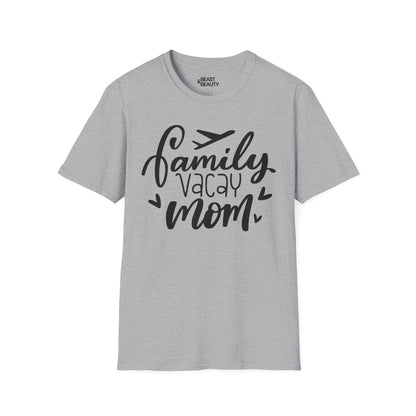 natural t-shirt with family holiday mum vacation design