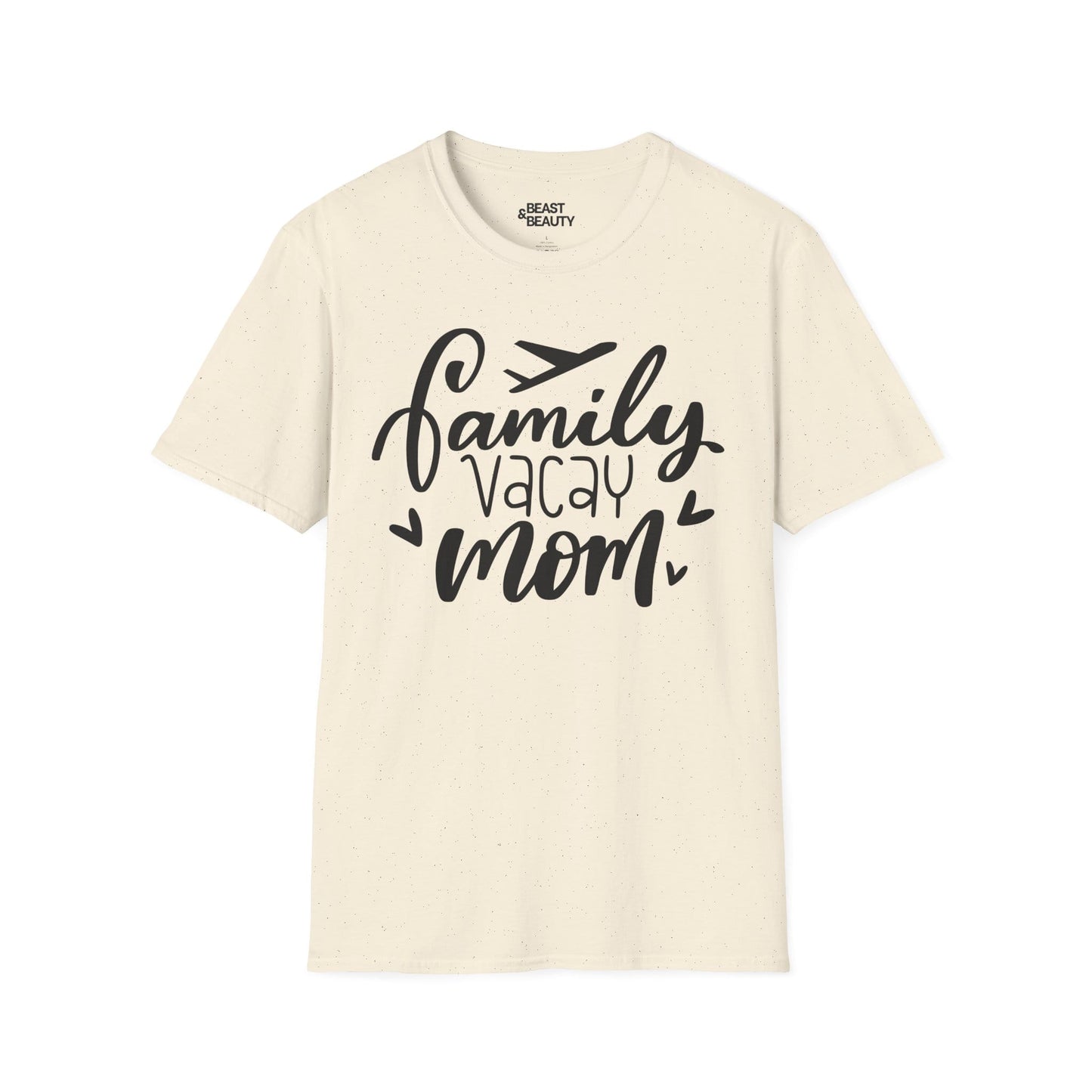 light blue t-shirt with family vacay mum design for travel gifts