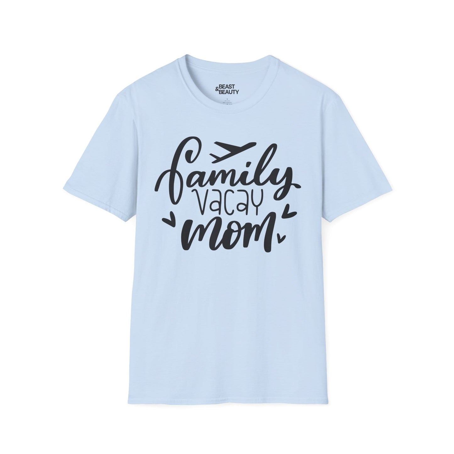 white t-shirt with family holiday mum vacation graphic design