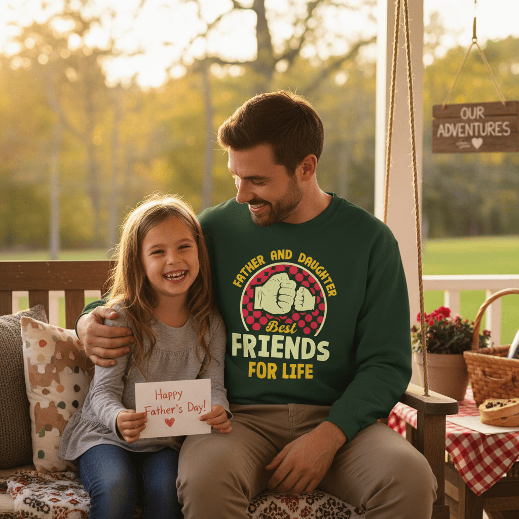 father and daughter best friends for life sweatshirt gift idea