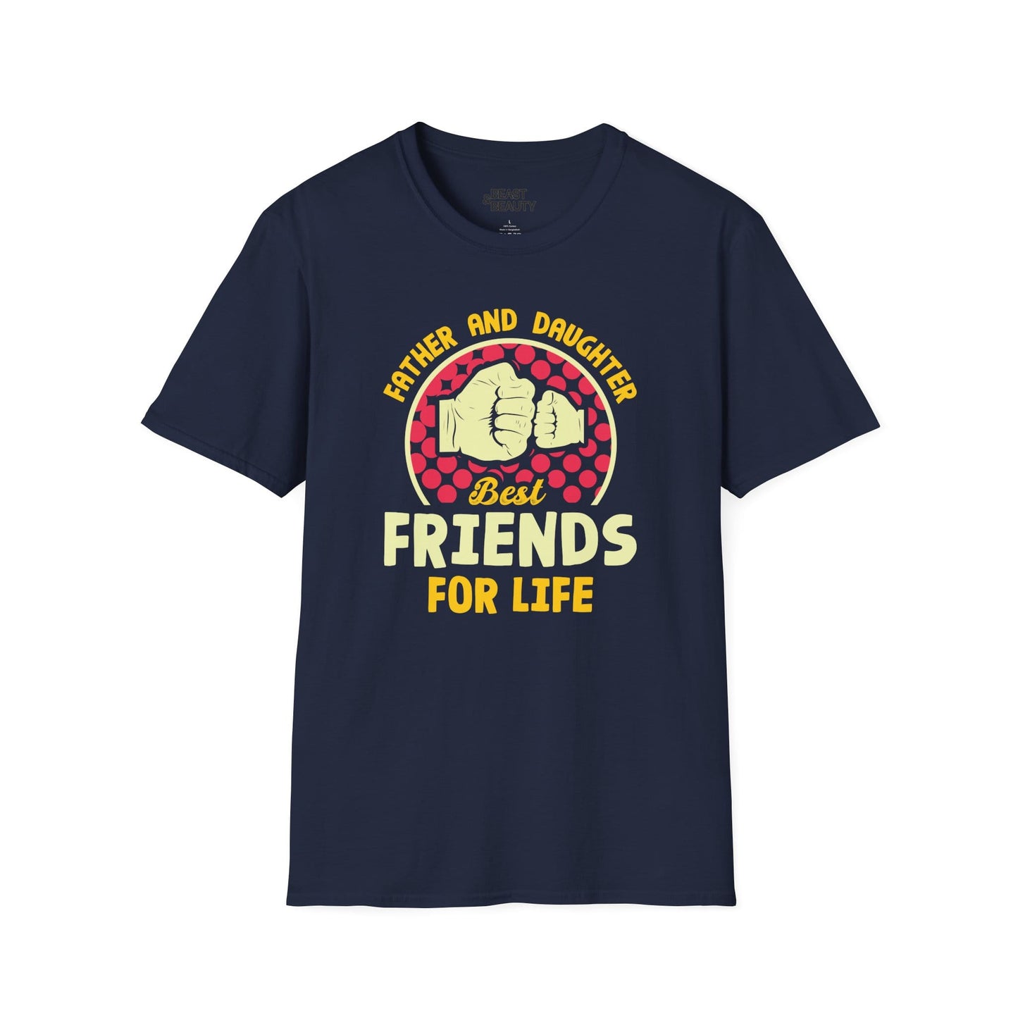 navy t-shirt with father and daughter best friends for life design