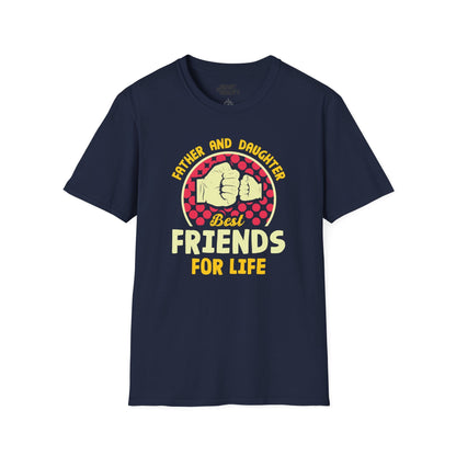 navy t-shirt with father and daughter best friends for life design