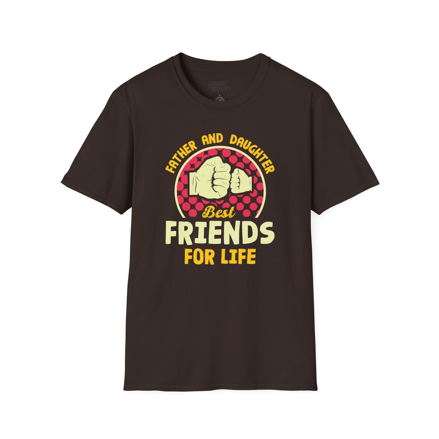 dark chocolate t-shirt with best friends for life father daughter print