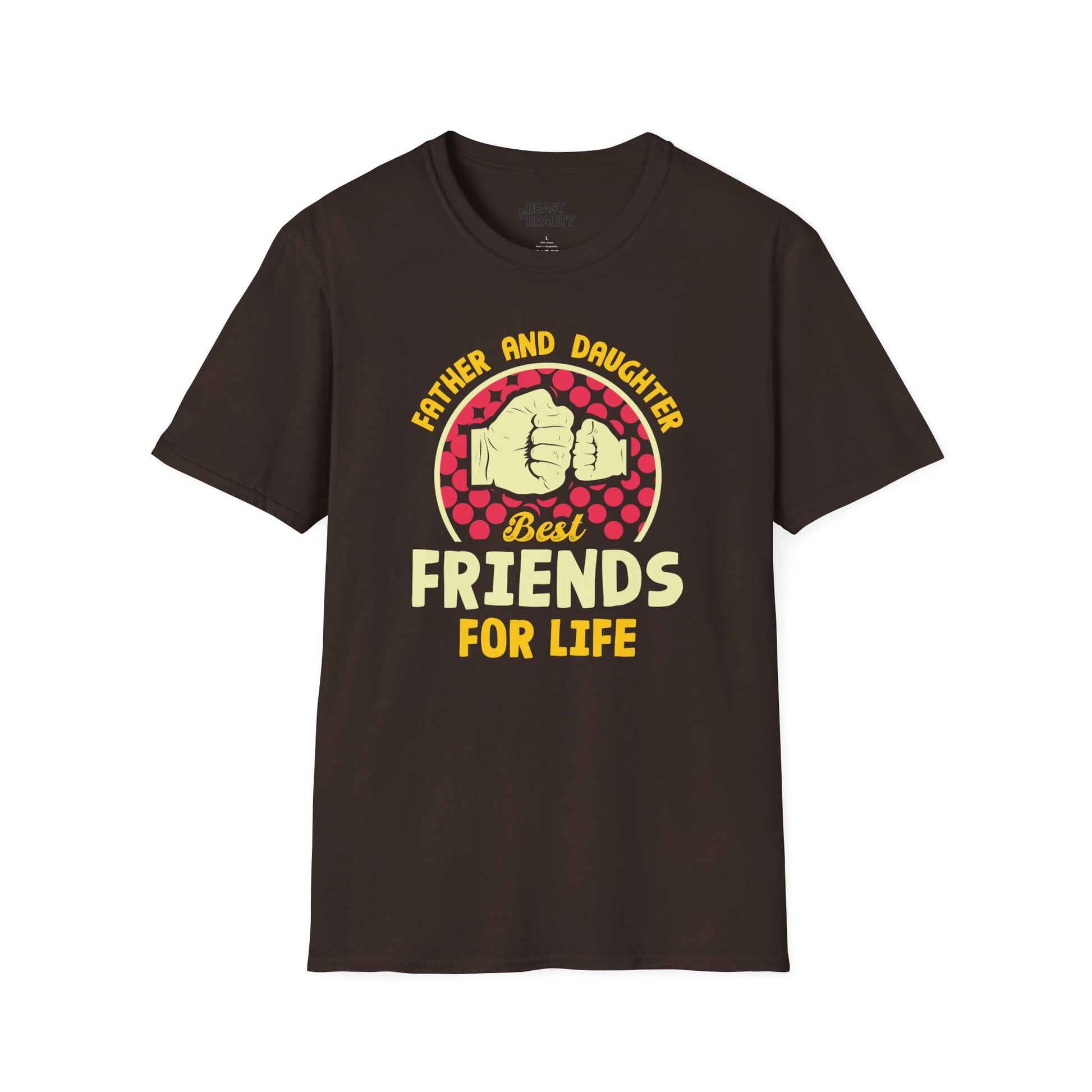 dark chocolate t-shirt with best friends for life father daughter print