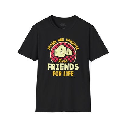 black t-shirt with father and daughter best friends for life design