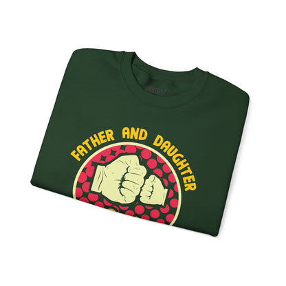 father and daughter best friends for life sweatshirt lifestyle detail shot
