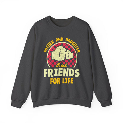 dark heather sweatshirt with best friends for life family bond print