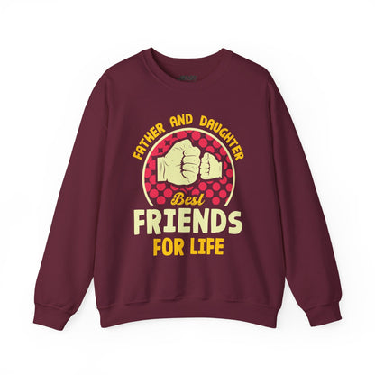 maroon sweatshirt with best friends for life father daughter graphic