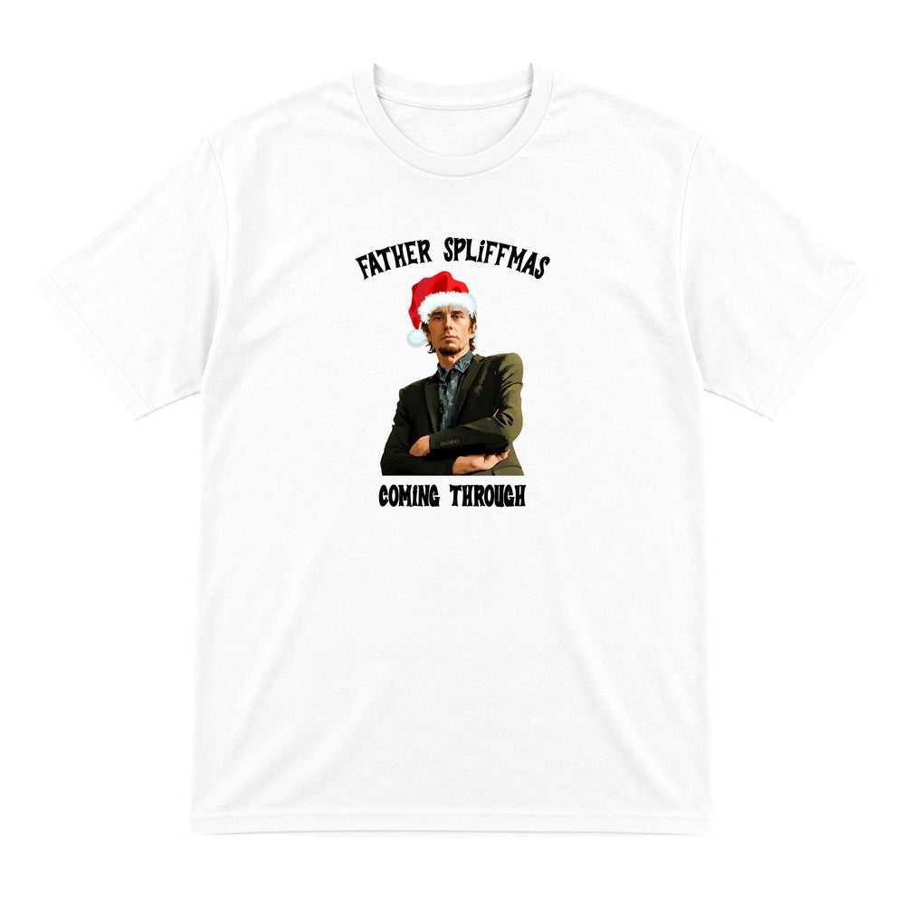 Father Spliffmas Coming Through Christmas T-Shirt & Sweatshirt T-Shirt in White