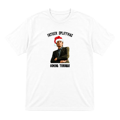 Father Spliffmas Coming Through Christmas T-Shirt & Sweatshirt T-Shirt in White