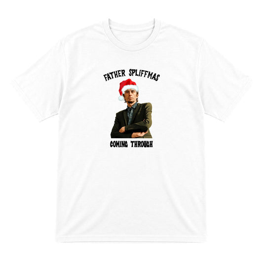 Father Spliffmas Coming Through Christmas T-Shirt & Sweatshirt T-Shirt in White