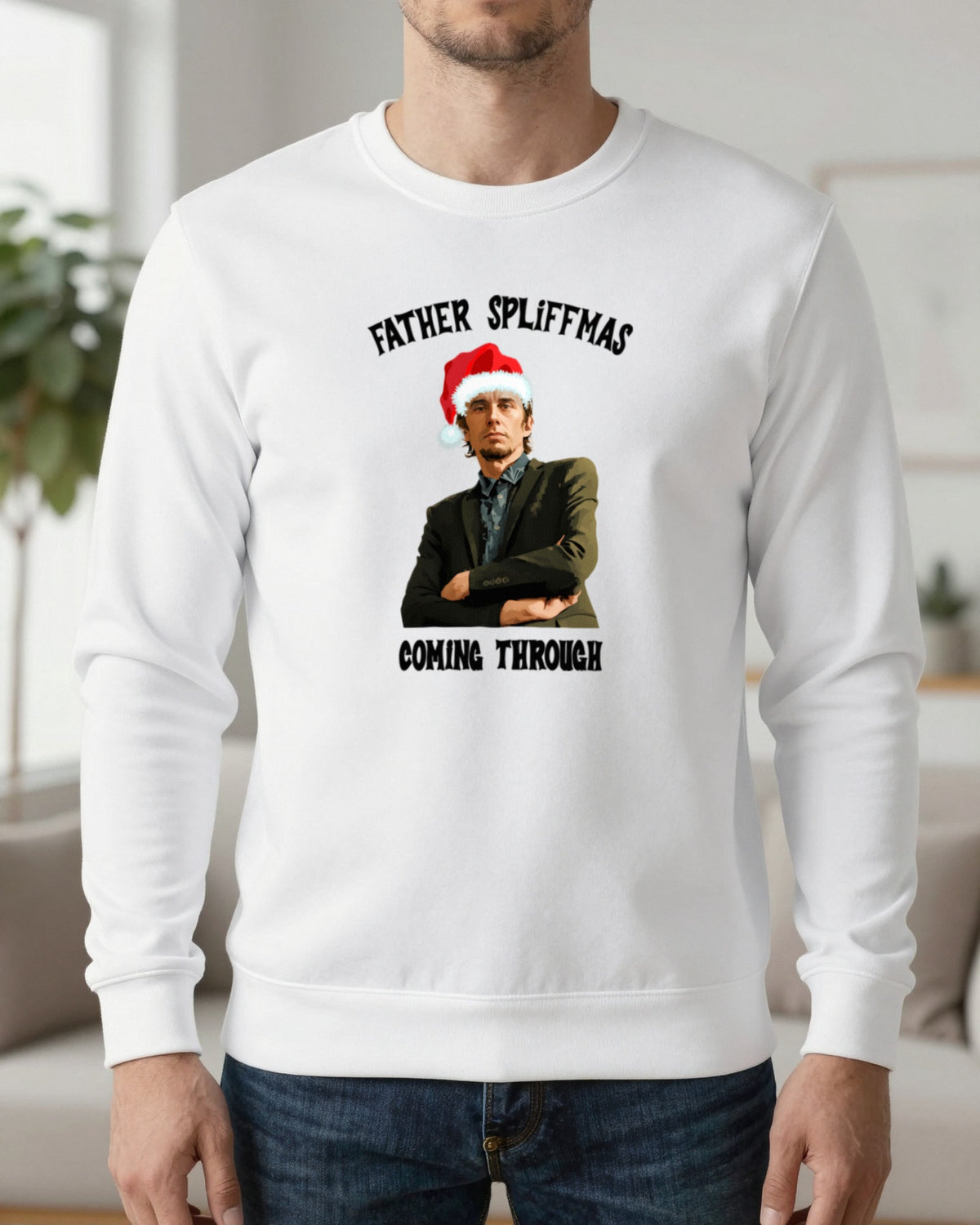Father Spliffmas Coming Through Christmas T-Shirt & Sweatshirt worn
