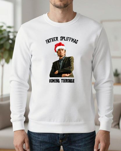 Father Spliffmas Coming Through Christmas T-Shirt & Sweatshirt worn