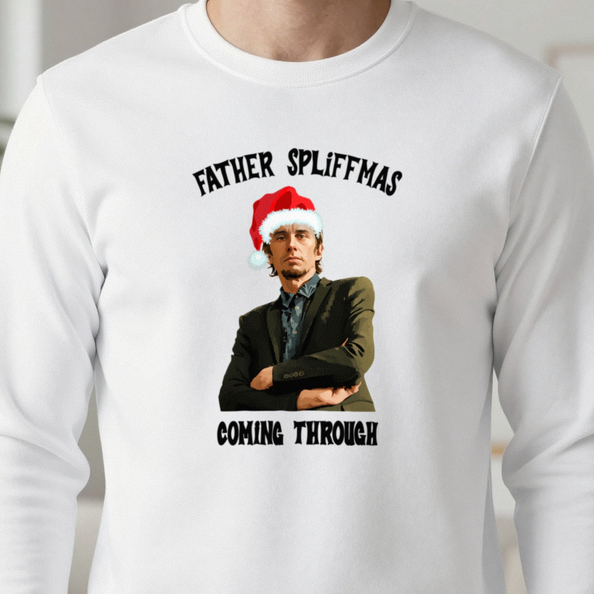 Father Spliffmas Coming Through Christmas T-Shirt & Sweatshirt close-up