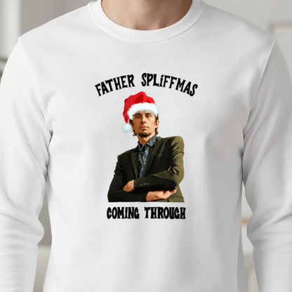 Father Spliffmas Coming Through Christmas T-Shirt & Sweatshirt close-up
