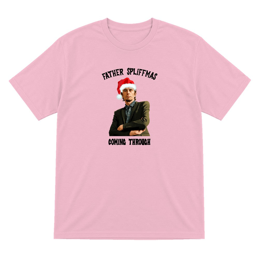 Father Spliffmas Coming Through Christmas T-Shirt & Sweatshirt T-Shirt in Light Pink