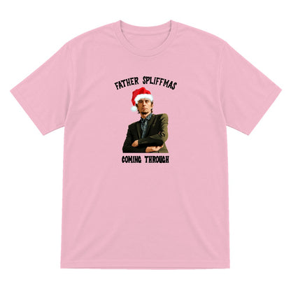 Father Spliffmas Coming Through Christmas T-Shirt & Sweatshirt T-Shirt in Light Pink