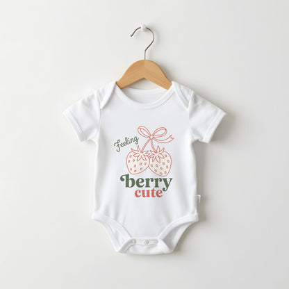 Feeling Berry Cute white baby grow on a hanger
