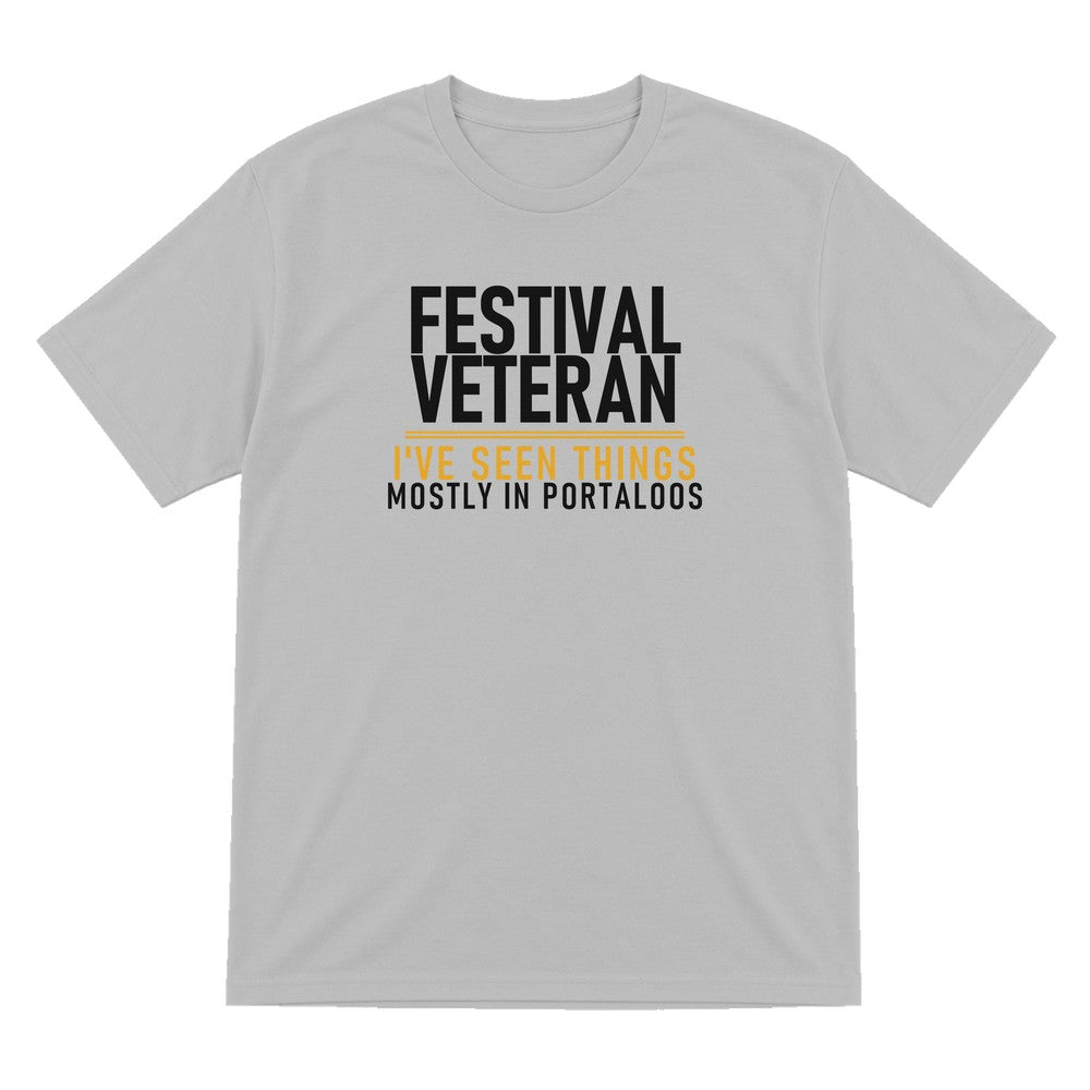 Festival Veteran I've Seen Things Mostly In Portaloos Funny T-Shirt & Sweatshirt T-Shirt in Sport Grey