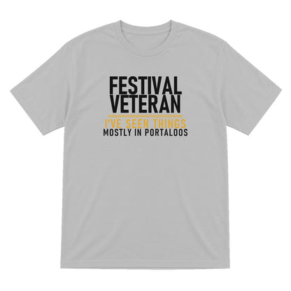 Festival Veteran I've Seen Things Mostly In Portaloos Funny T-Shirt & Sweatshirt T-Shirt in Sport Grey