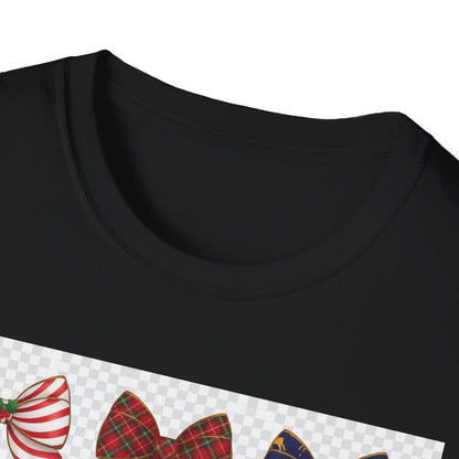 Festive Bow Pattern T-Shirt - funny t-shirt by Cheeky Business