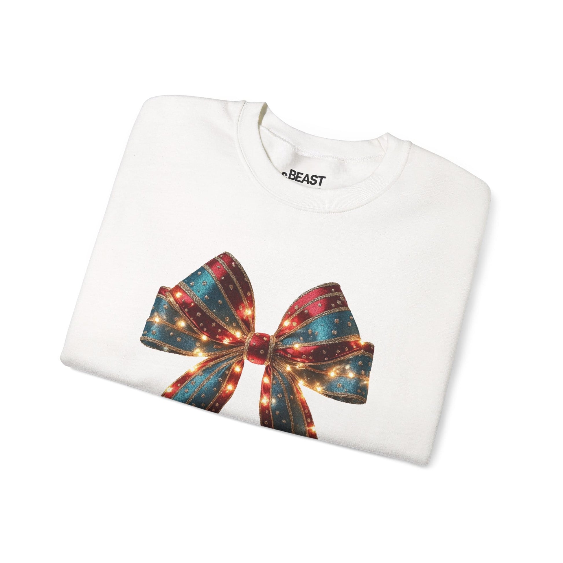 Festive Lighted Christmas Bow Sweatshirt sweatshirt product image 4 from Beast and Beauty