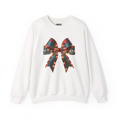 Festive Lighted Christmas Bow Sweatshirt sweatshirt product image 1 from Beast and Beauty