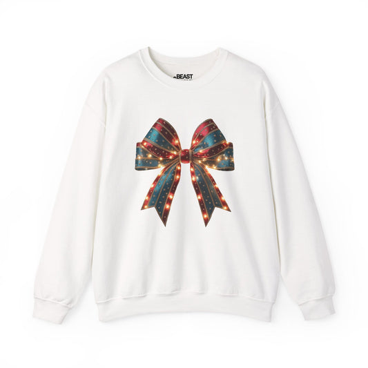 Festive Lighted Christmas Bow Sweatshirt sweatshirt product image 1 from Beast and Beauty