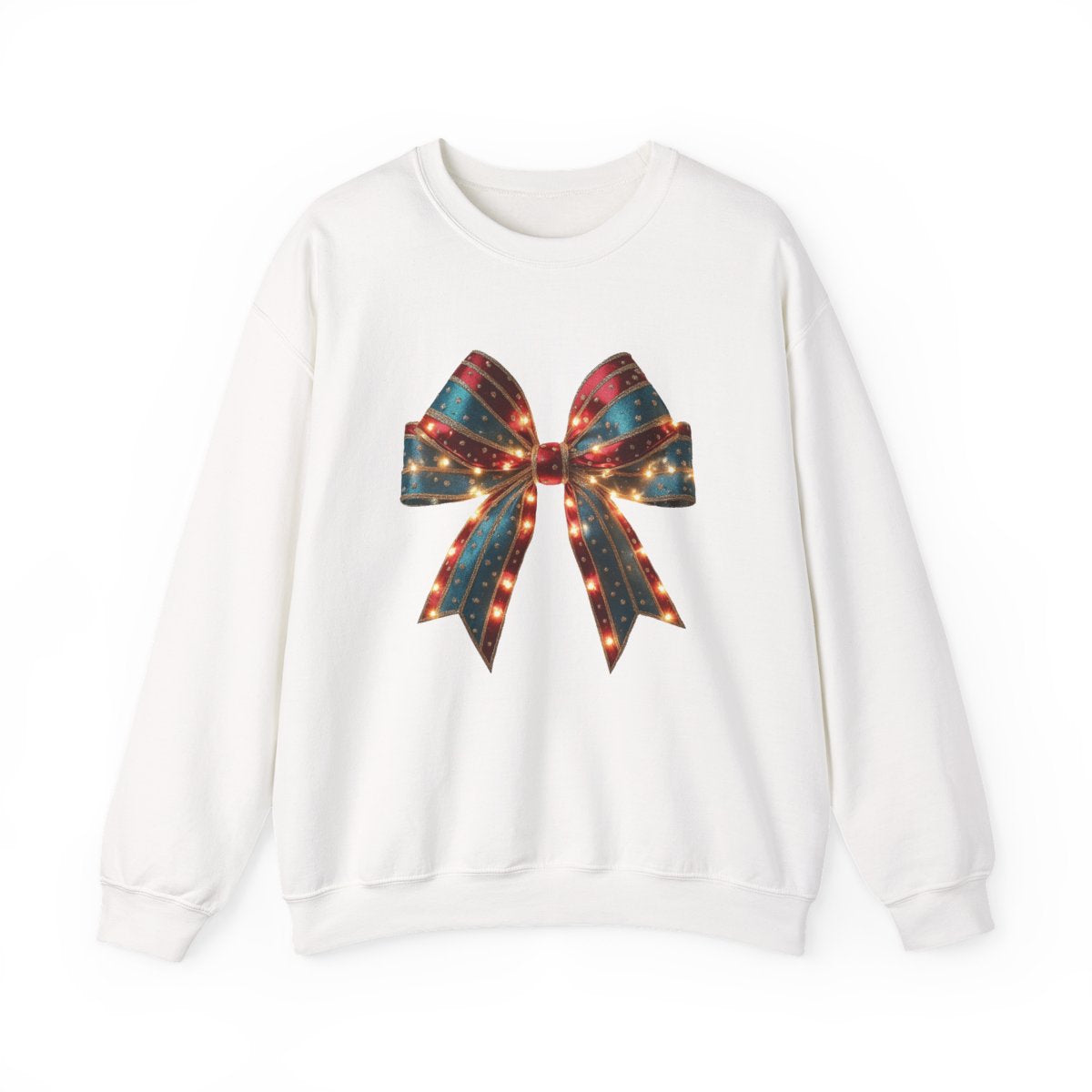 Festive Lighted Christmas Bow Sweatshirt - funny sweatshirt by Cheeky Business