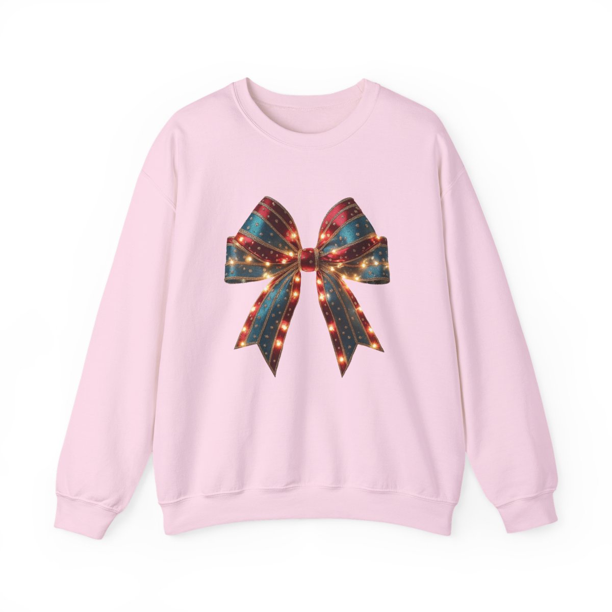 Festive Lighted Christmas Bow Sweatshirt - funny sweatshirt by Cheeky Business