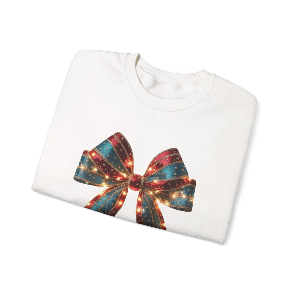 Festive Lighted Christmas Bow Sweatshirt - funny sweatshirt by Cheeky Business